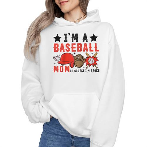 I'm A Baseball Mom Of Course I'm Broke Raglan Baseball Tee Wmen Hoodie - Sportilla