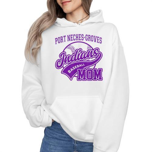Port Neches-Groves High School PNG Indians Baseball Mom Wmen Hoodie - Sportilla
