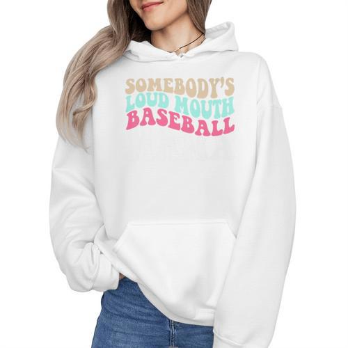 Somebody's Loudmouth Baseball Mama Baseball Mom Premium Wmen Hoodie - Sportilla