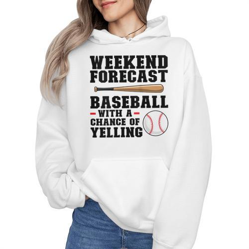 Weekend Forecast Baseball Baseball Mom Wmen Hoodie - Sportilla