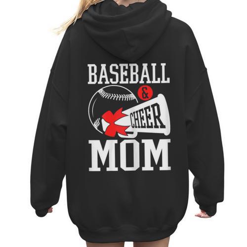 Baseball Cheer Mom Cheerleading Cheerleader Baseball Mom Women Hoodie Back Print - Sportilla