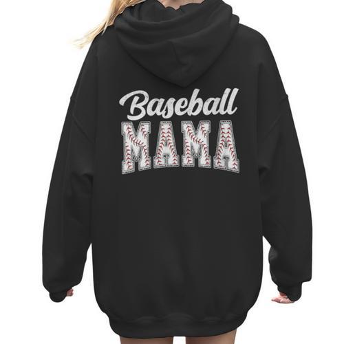 Baseball Mama Baseball Mom Women Proud Retro Women Hoodie Back Print - Sportilla
