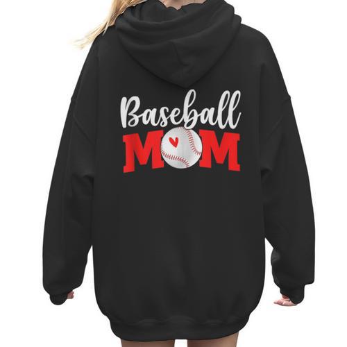 Baseball Mom Cute Letter Print Women Cute Mother's Day Women Hoodie Back Print - Sportilla
