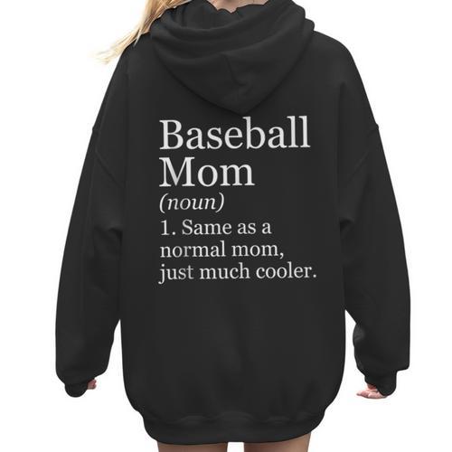 Baseball Mom Definition Sarcastic Sports Women Hoodie Back Print - Sportilla