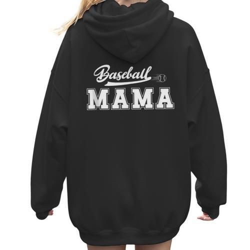 Baseball Mom Design Women Hoodie Back Print - Sportilla