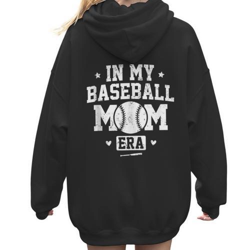 In My Baseball Mom Era Cool Mommy Women Hoodie Back Print - Sportilla