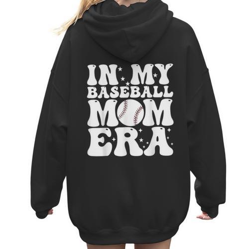 In My Baseball Mom Era Baseball Mama Mother's Day Women Hoodie Back Print - Sportilla