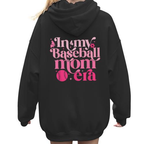 In My Baseball Mom Era Retro Mom Life Mother's Day 2024 Women Hoodie Back Print - Sportilla