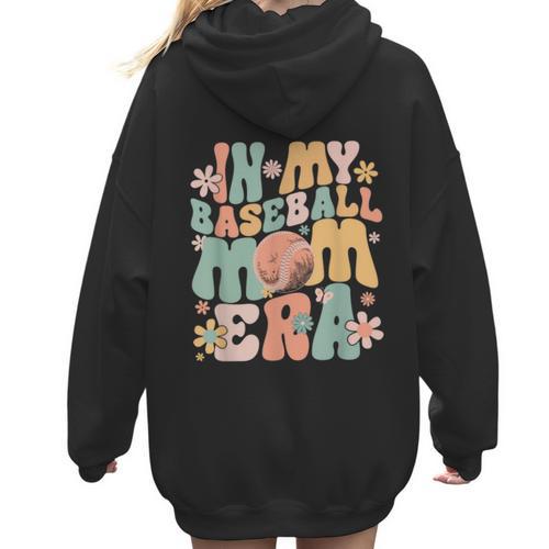 In My Baseball Mom Era Women Hoodie Back Print - Sportilla