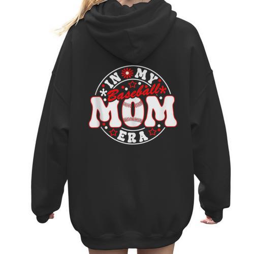 Baseball Mom Era For Women Player Mother Women Hoodie Back Print - Sportilla