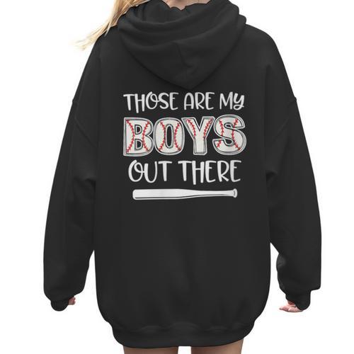 Baseball Mom And Grandma Those Are My Boys Baseball Game Women Hoodie Back Print - Sportilla