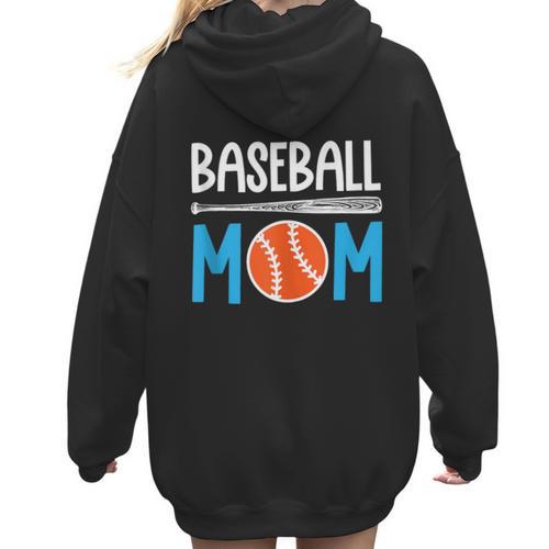 Baseball Mom Leopard Print Baseball Mama Women Mother's Day Women Hoodie Back Print - Sportilla