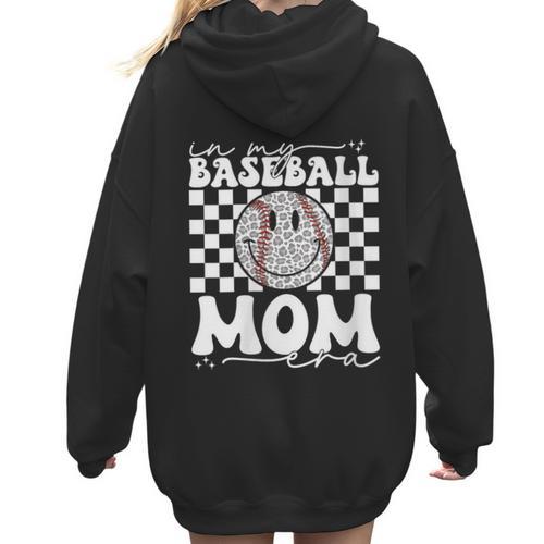 In My Baseball Mom Mama Era Leopard Mom Baseball Women Hoodie Back Print - Sportilla