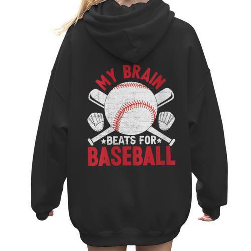 Baseball Mom Meme Quote Women Hoodie Back Print - Sportilla