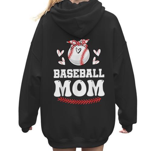 Baseball Mom Shirt Mama Women Baseball Shirt For Women Hoodie Back Print - Sportilla