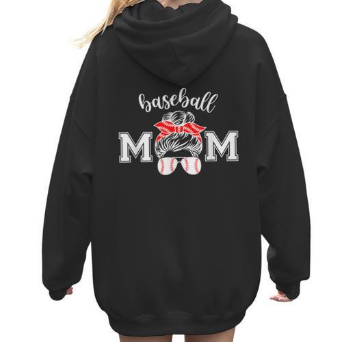 Baseball Mom Tee Baseball Mom Women Hoodie Back Print - Sportilla