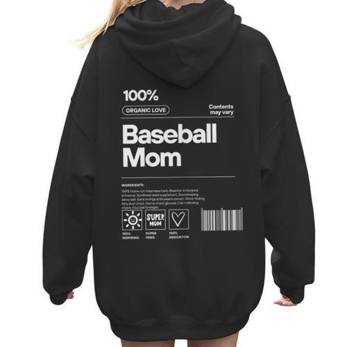 Baseball Mom Graphic Tees For Women Women Hoodie Back Print - Sportilla