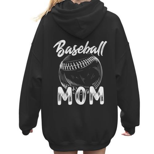 Baseball Mom For Women Family Matching Players Team Mommy Women Hoodie Back Print - Sportilla