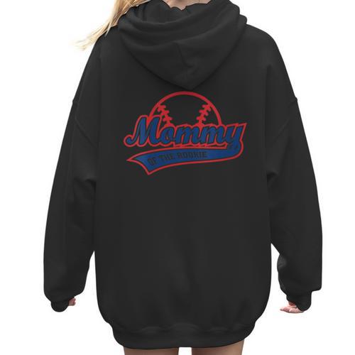 Baseball Mommy Of The Rookie Mom Birthday Baseball Women Hoodie Back Print - Sportilla