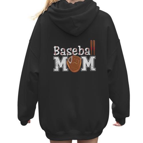 Baseball Sister Shirts For Girls Mother's Day Baseball Mom Women Hoodie Back Print - Sportilla