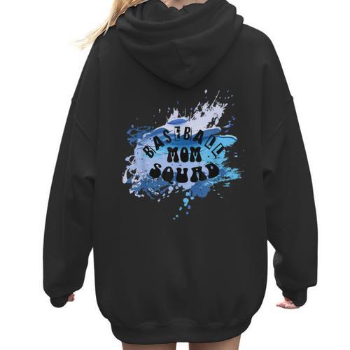 Baseball Sons Baseball Moms Squad Women Hoodie Back Print - Sportilla
