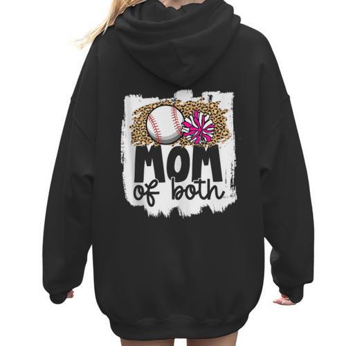 Cheer Baseball Mom Of Both Baseball And Cheer Mother Women Hoodie Back Print - Sportilla