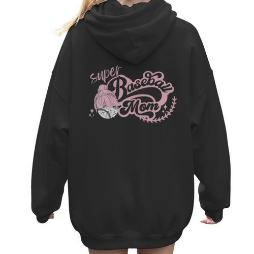 Cool Super Baseball Mom Cool Mother's Day Mama Woman Cute Women Hoodie Back Print - Sportilla