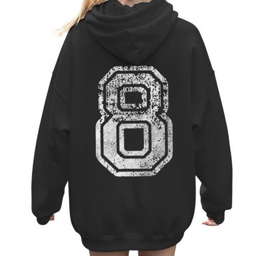 Jersey Number 8 Eight T-Shirt Football Number Baseball Mom Women Hoodie Back Print - Sportilla