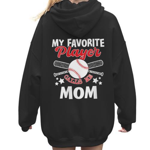 Mother's Day Baseball Mom Women Hoodie Back Print - Sportilla