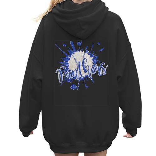 School Spirit Panthers Panther Pride Baseball Mom For Women Women Hoodie Back Print - Sportilla