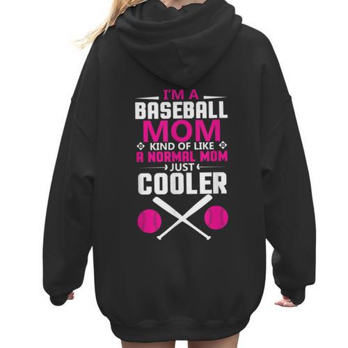 Self Expression Cool Baseball Mom Positive Thinking Women Hoodie Back Print - Sportilla