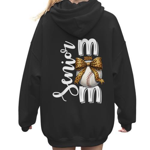 Senior Baseball Mom Class Of 2026 Player Graduation Grad Women Hoodie Back Print - Sportilla