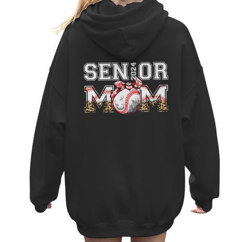 Senior Mom Class Of 2024 Baseball Mom Bandana Graduation Women Hoodie Back Print - Sportilla