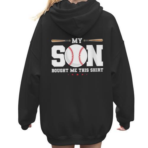 My Son Bought Me This Baseball Mom Women Hoodie Back Print - Sportilla