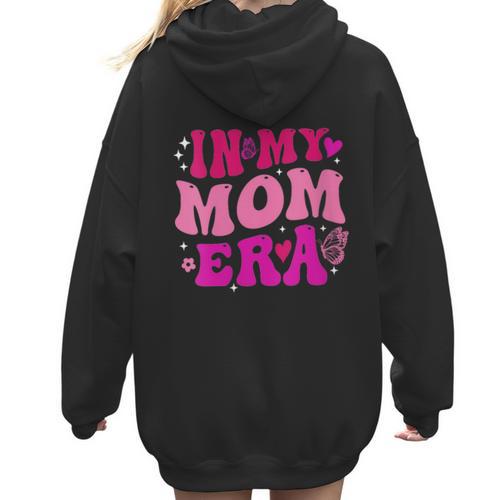 In My T-Ball Mom Era Leopard Baseball Mom Groovy Women Hoodie Back Print - Sportilla