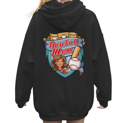 Womens Baseball Mom Mama Mother's In My Baseball Mom Era Women Hoodie Back Print - Sportilla