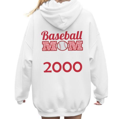 Baseball Mom Since 2000 Women Hoodie Back Print - Sportilla