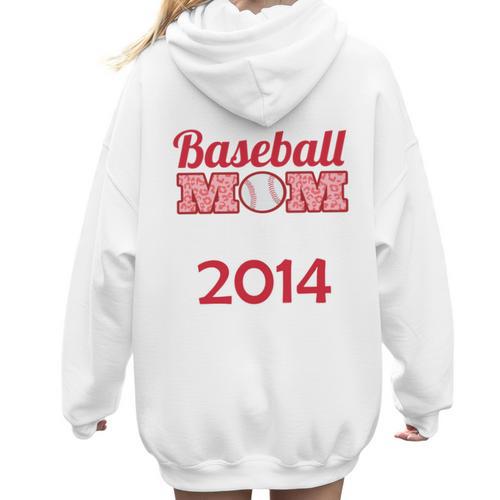 Baseball Mom Since 2014 Women Hoodie Back Print - Sportilla