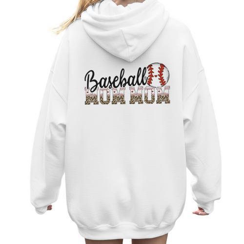 Baseball Mom Mom BallPark Mom Mom Game Day 2024 Mother's Day Women Hoodie Back Print - Sportilla