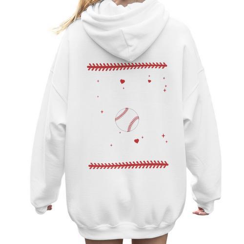 In My Baseball Mom Era Groovy Baseball Mom Team Mother's Day Women Hoodie Back Print - Sportilla