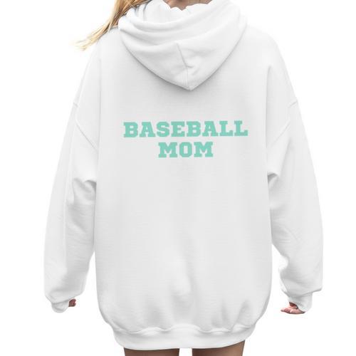 In My Baseball Mom Era Tee Game Day Baseball Mom Life Women Hoodie Back Print - Sportilla