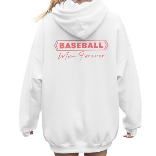Baseball Mom Forever Baseball Mom Women Hoodie Back Print - Sportilla