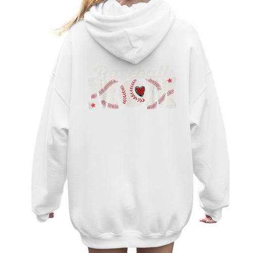 Baseball Mom Game Day Women Hoodie Back Print - Sportilla