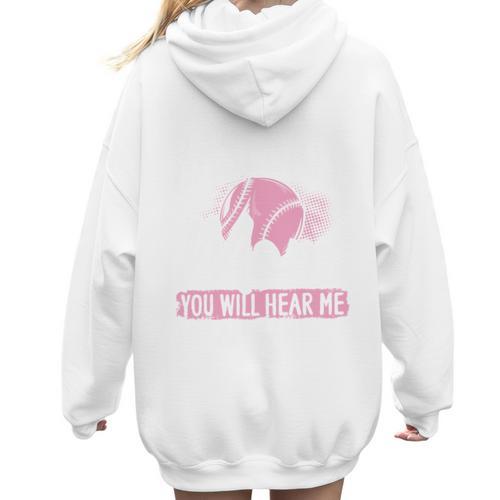 Baseball Mom Baseball Gloves Bat Baseball Player Women Hoodie Back Print - Sportilla