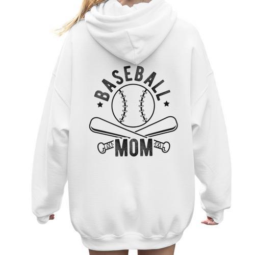 Baseball Mom Homerun Best Mom Sport Athlete Women Hoodie Back Print - Sportilla