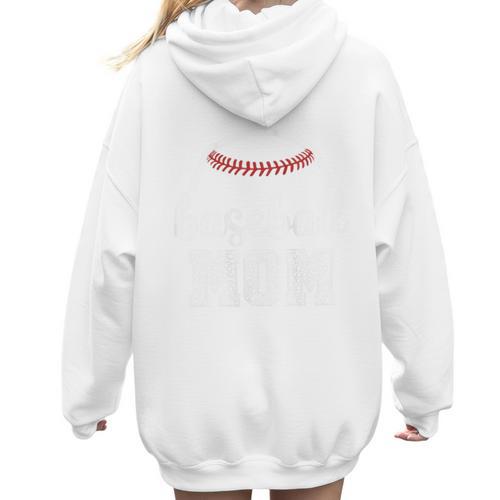 Baseball Mom Leopard Print Baseball Game Day For Mama Women Hoodie Back Print - Sportilla