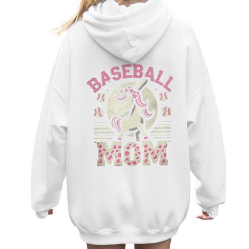 Baseball Mom Mama Mother's Dog In My Baseball Mom Era Women Hoodie Back Print - Sportilla