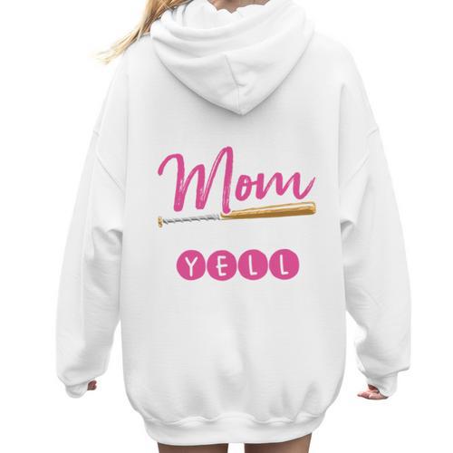 Baseball Mom Baseball Pitcher Bat Gloves Baseball Player Women Hoodie Back Print - Sportilla