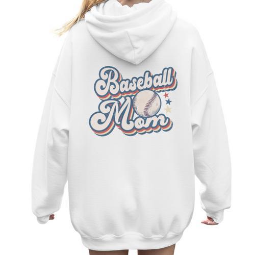 Baseball Mom Squad Women Hoodie Back Print - Sportilla