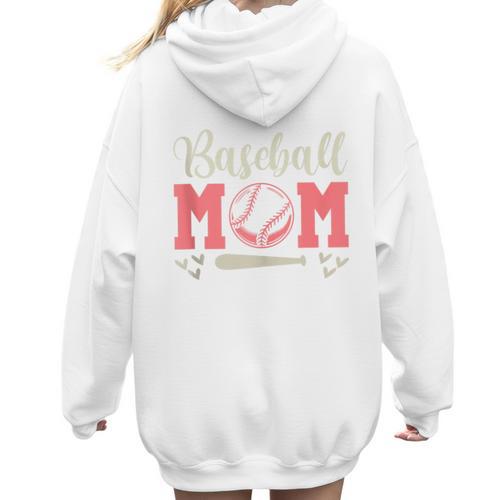 Baseball Mom And Sweet For Moms With Baseball Kids Women Hoodie Back Print - Sportilla